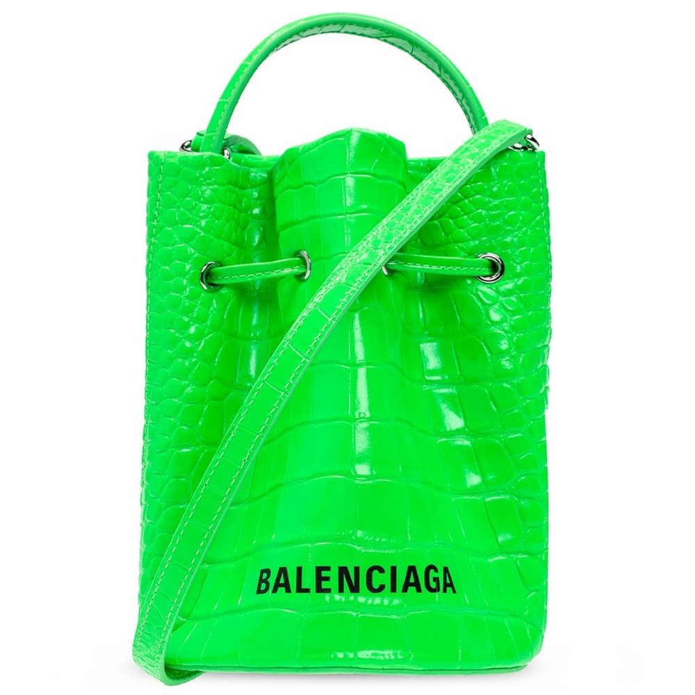 NEW Balenciaga Green Everyday Bucket Leather Crossbody Shoulder Bag